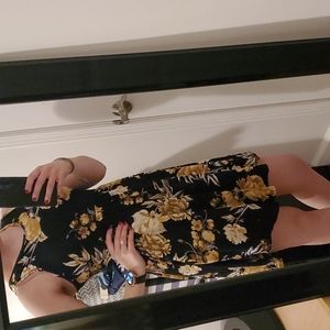 Black And Yellow Floral Sundress